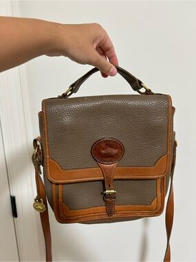 Dooney & Bourke Brown and Tan Pebble Leather Messenger